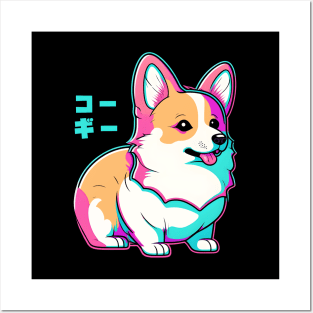 Vaporwave Corgi - Dog Posters and Art